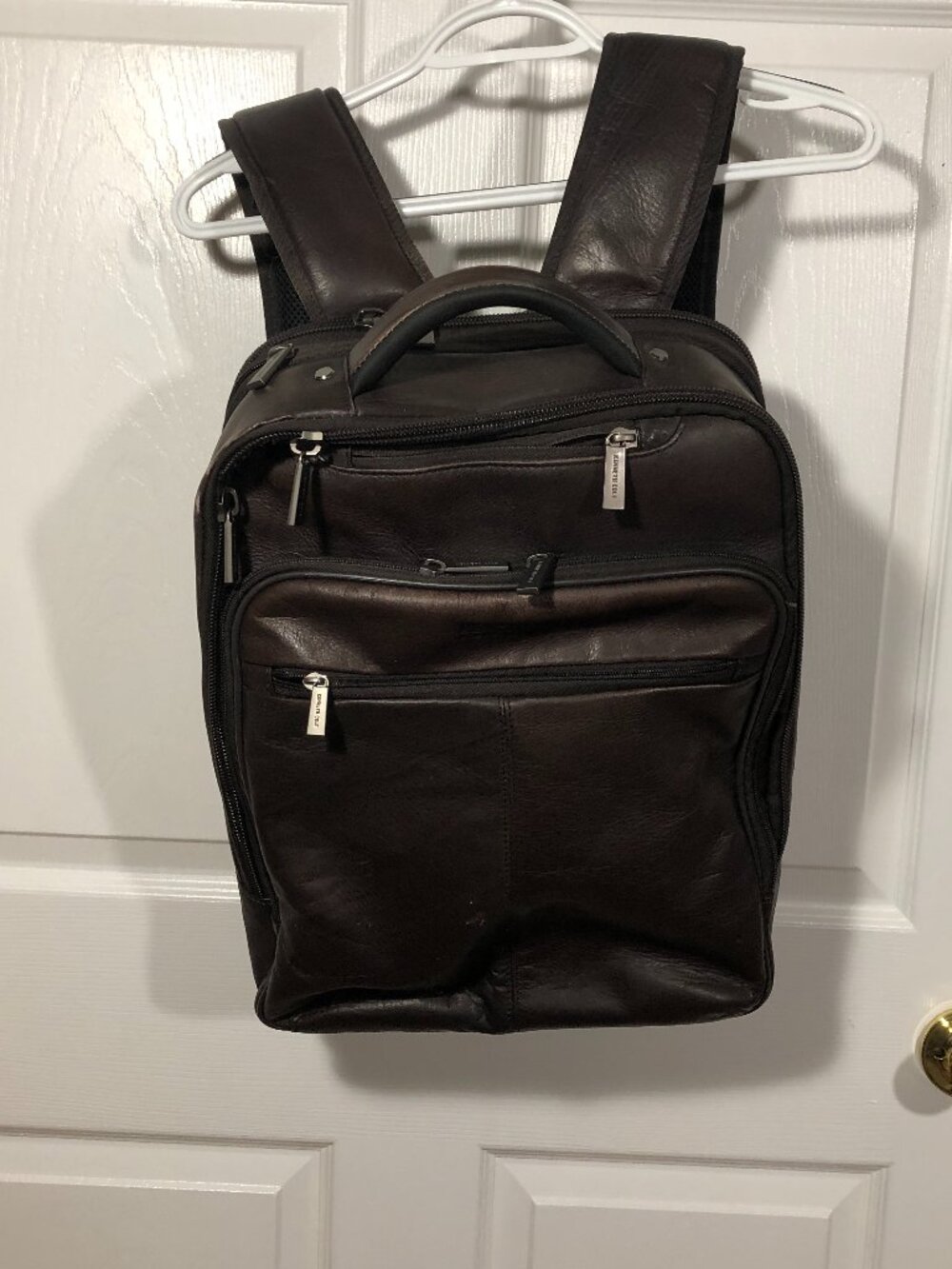 Kenneth Cole Reaction men work backpack light travel in brown leather, Padded